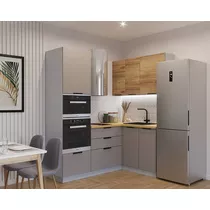 Кухонный гарнитур арт. 8 Обсидиан Рустик натур 2000х1400